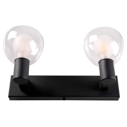 Vannas istabas sienas gaismeklis POLA 2xG9/5W/230V IP44 melns/caurspīdīgs