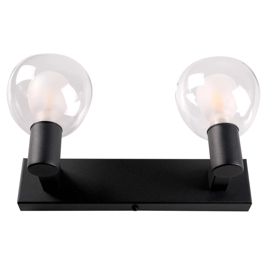 Vannas istabas sienas gaismeklis POLA 2xG9/5W/230V IP44 melns/caurspīdīgs