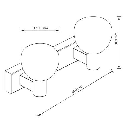 Vannas istabas sienas gaismeklis POLA 2xG9/5W/230V IP44 melns/caurspīdīgs