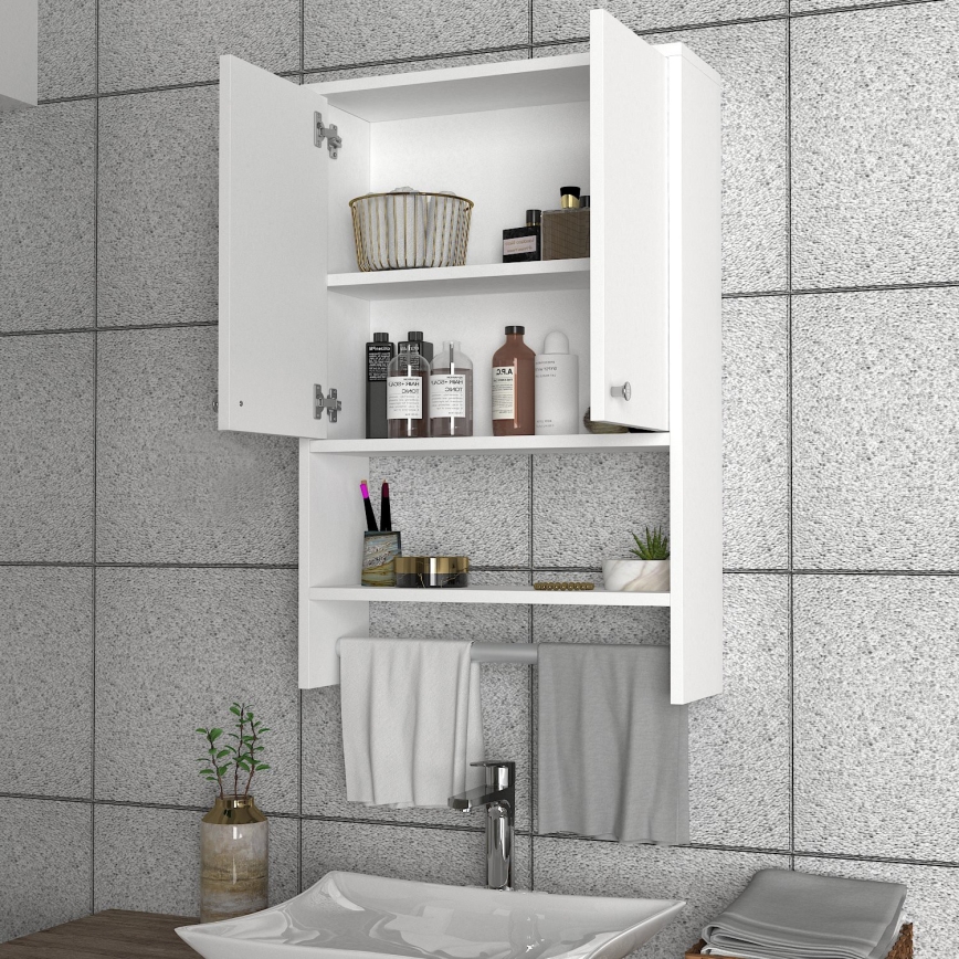 Vannas istabas sienas skapītis VIRA 90x59 cm balts