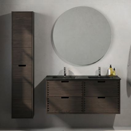Vannas istabas skapis ar izlietni GRIBSKOV 120 cm brūns/ozols/melns