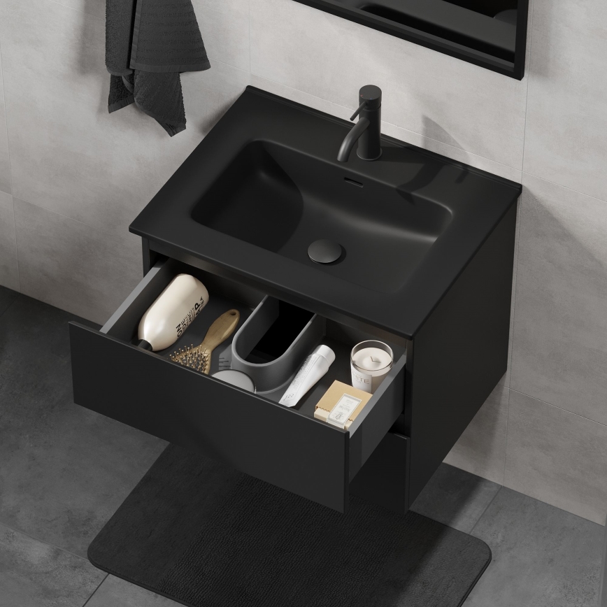 Vannas istabas skapis ar izlietni KENWOOD 61x52x45 cm melns