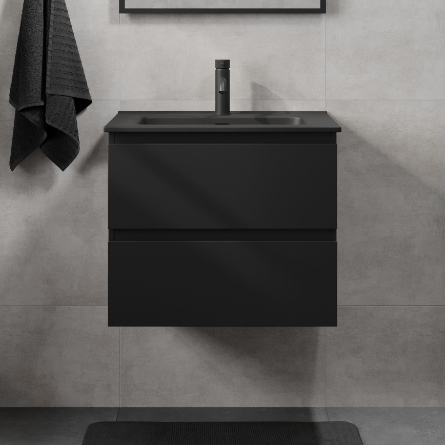 Vannas istabas skapis ar izlietni KENWOOD 61x52x45 cm melns