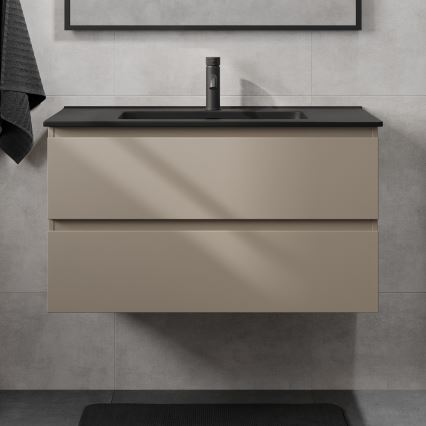 Vannas istabas skapis ar izlietni KENWOOD 91 cm Marakesh/melnā