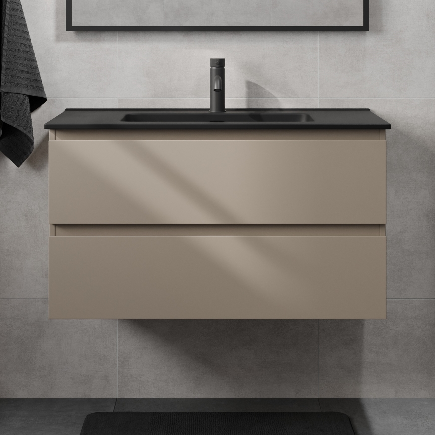 Vannas istabas skapis ar izlietni KENWOOD 91 cm Marakesh/melnā