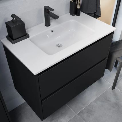 Vannas istabas skapis ar izlietni LYKE 80 cm, melns