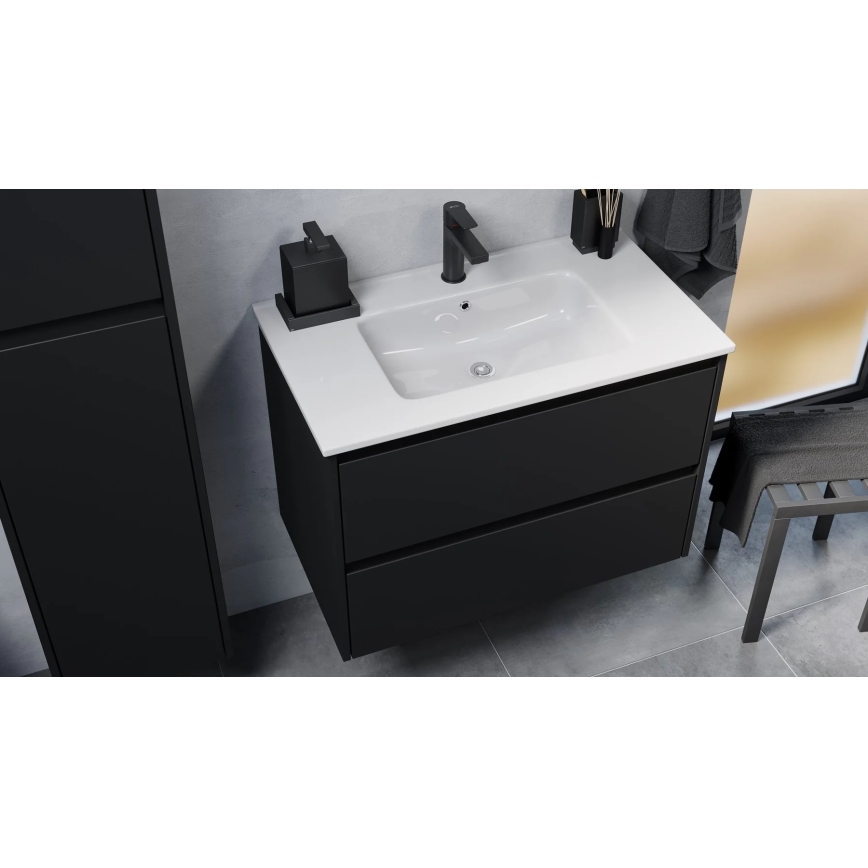 Vannas istabas skapis ar izlietni MOLDE 80x55x46 cm melns