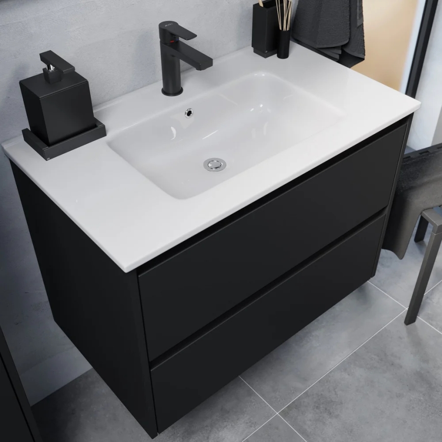 Vannas istabas skapis ar izlietni MOLDE 80x55x46 cm melns
