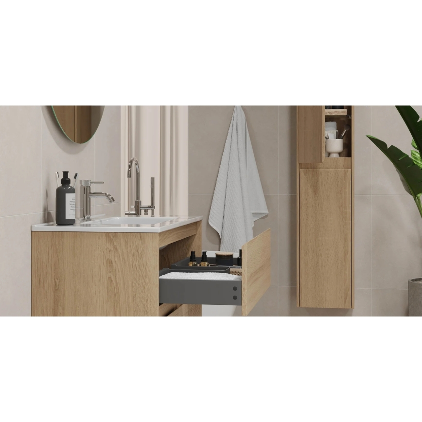 Vannas istabas skapis ar izlietni MOLDE 80x55x46 cm, ozols