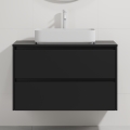 Vannas istabas skapis ar izlietni TRONDHEIM/LJORDAL 90x57x46 cm melns/balts