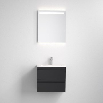 Vannas istabas skapis ar izlietni VIGO + LED sienas spogulis ar integrētu apgaismojumu LED/10W/230V IP44 melns