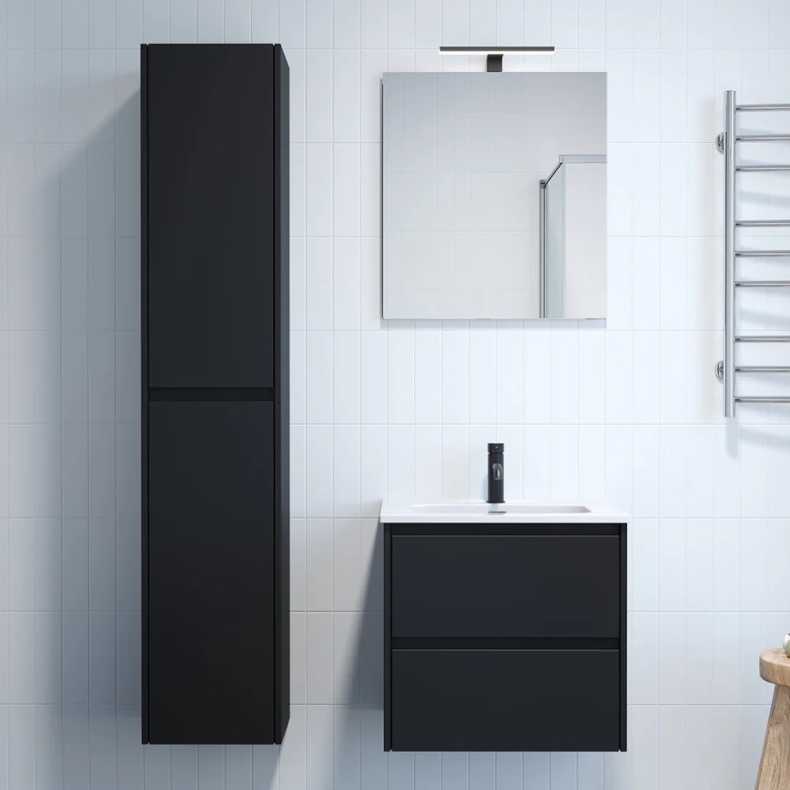 Vannas istabas skapis LYKE 174 cm, melns
