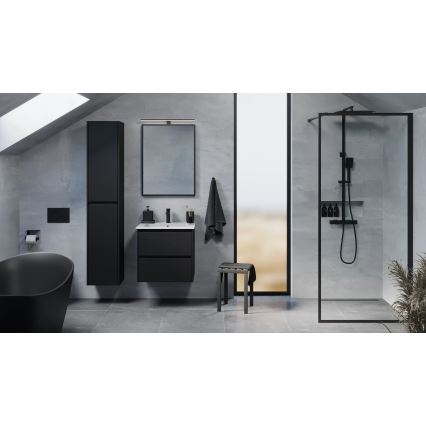 Vannas istabas skapis MOLDE 35x174x32 cm melns