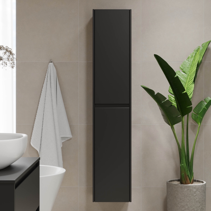 Vannas istabas skapis TRONDHEIM 35x174x30 cm melns