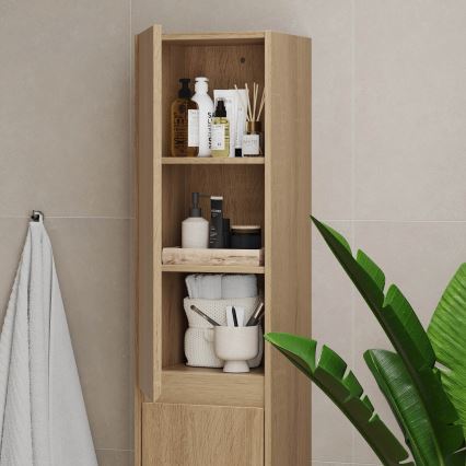 Vannas istabas skapis TRONDHEIM 35x174x30 cm ozols