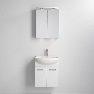 Vannas istabas skapītis ar izlietni ASTRID + LED spoguļu skapītis 4xLED/4,3W/230V IP44 balts
