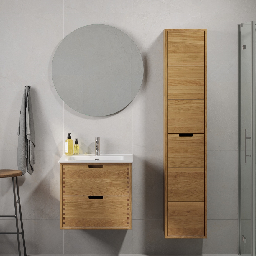 Vannas istabas skapītis ar izlietni GRIBSKOV, 60 cm, bēšs/ozols/balts