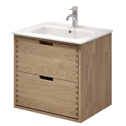 Vannas istabas skapītis ar izlietni GRIBSKOV, 60 cm, bēšs/ozols/balts