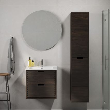 Vannas istabas skapītis ar izlietni GRIBSKOV, 60 cm, brūns/ozols/balts
