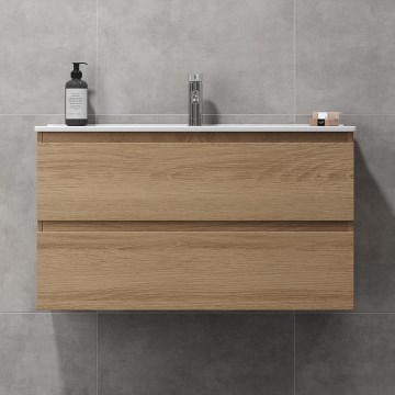 Vannas istabas skapītis ar izlietni HENRY 91 cm, ozola