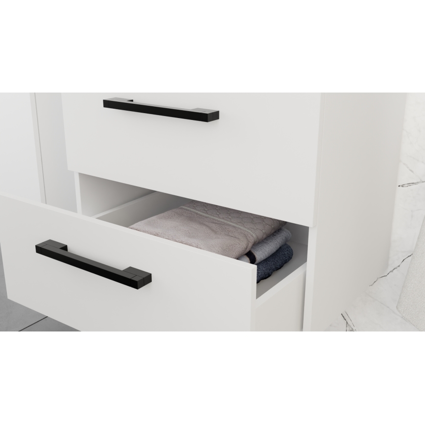 Vannas istabas skapītis ar izlietni KATE + spoguļskapis + sienas skapītis balts