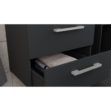 Vannas istabas skapītis ar izlietni KATE + spoguļu skapītis + sienas skapītis antracīts