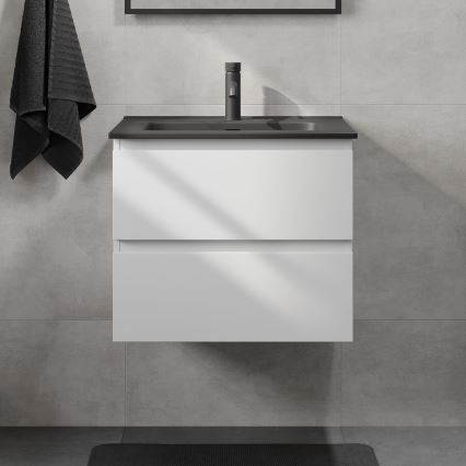 Vannas istabas skapītis ar izlietni KENWOOD 61x52x45 cm balts/melns