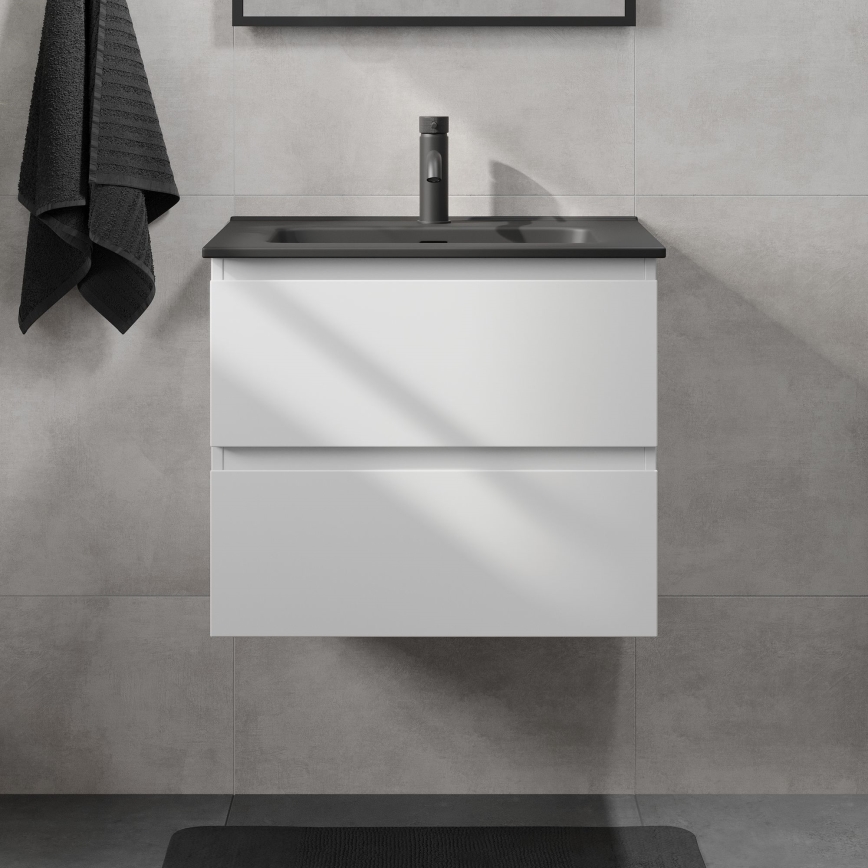 Vannas istabas skapītis ar izlietni KENWOOD 61x52x45 cm balts/melns