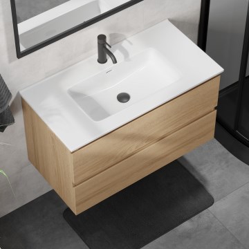 Vannas istabas skapītis ar izlietni KENWOOD 91 cm ozols/balts