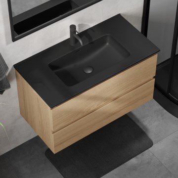 Vannas istabas skapītis ar izlietni KENWOOD 91 cm ozols/melns