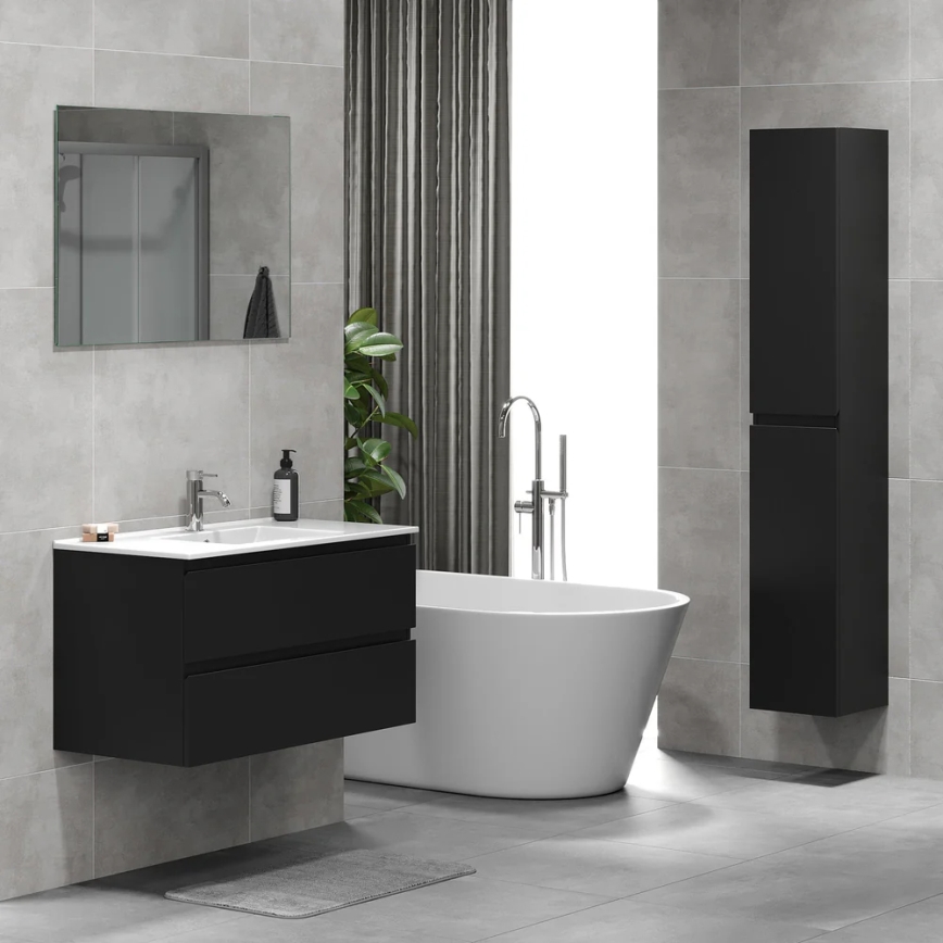 Vannas istabas skapītis ar izlietni KENWOOD 91x50x45 cm melns