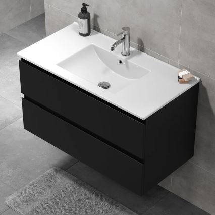 Vannas istabas skapītis ar izlietni KENWOOD 91x50x45 cm melns