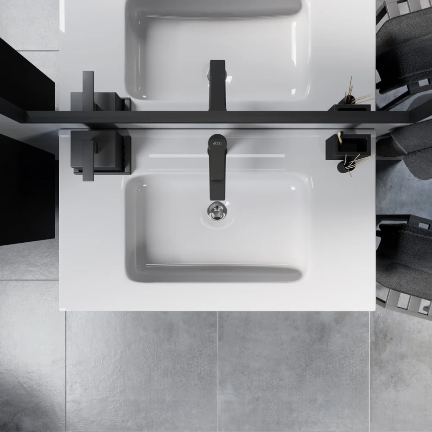 Vannas istabas skapītis ar izlietni MOLDE, 80 cm, melns