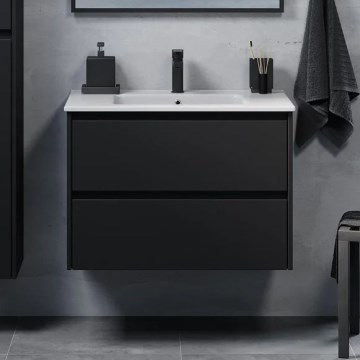 Vannas istabas skapītis ar izlietni MOLDE 80x55x46 cm melns