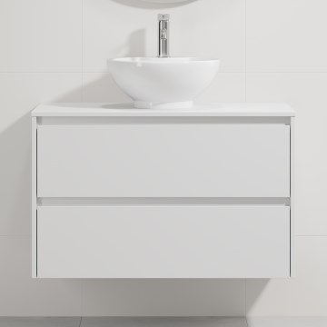 Vannas istabas skapītis ar izlietni TRONDHEIM/DRAMMEN 90x57x46 cm balts