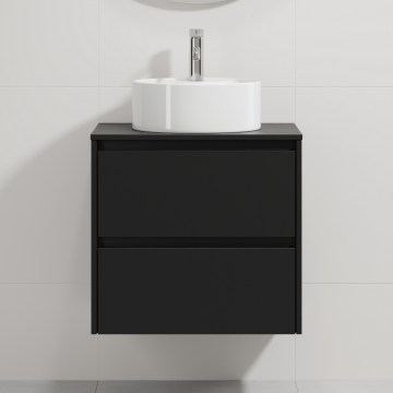 Vannas istabas skapītis ar izlietni TRONDHEIM/VIKEDAL 60x57x46 cm melns/balts