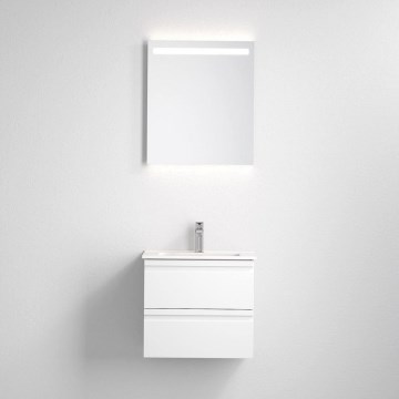 Vannas istabas skapītis ar izlietni VIGO + LED sienas spogulis ar apgaismojumu LED/10W/230V IP44 balts