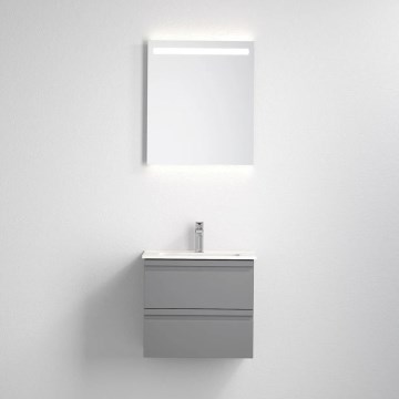 Vannas istabas skapītis ar izlietni VIGO + LED sienas spogulis ar iebūvētu apgaismojumu LED/10W/230V IP44 pelēks