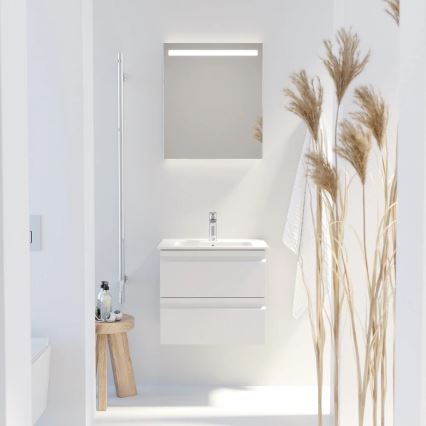 Vannas istabas skapītis ar izlietni VIGO + LED sienas spogulis ar apgaismojumu LED/10W/230V IP44 balts