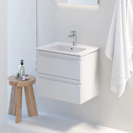 Vannas istabas skapītis ar izlietni VIGO + LED sienas spogulis ar apgaismojumu LED/10W/230V IP44 balts