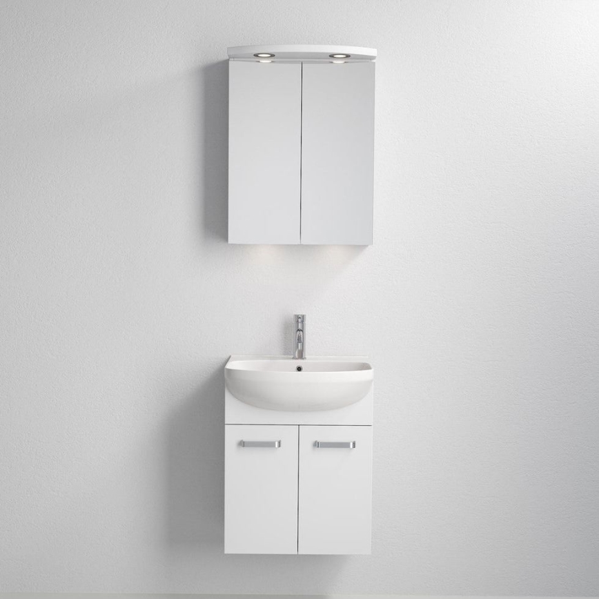 Vannas istabas skapītis ASTRID ar izlietni + LED spoguļu skapītis 4xLED/4,3W/230V IP44 balts