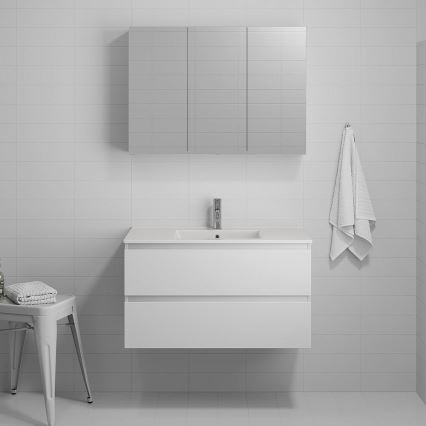 Vannas istabas skapītis HENRY ar izlietni, 91 cm, balts