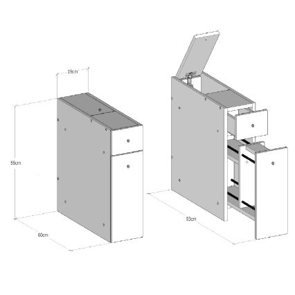 Vannas istabas skapītis SMART 60x55 cm balts