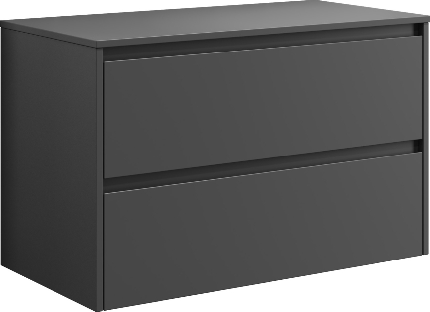 Vannas istabas skapītis TRONDHEIM 90 cm izlietnei, antracīts