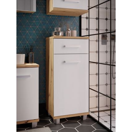 Vannas istabas skapītis VENOM balts/Artisan ozols