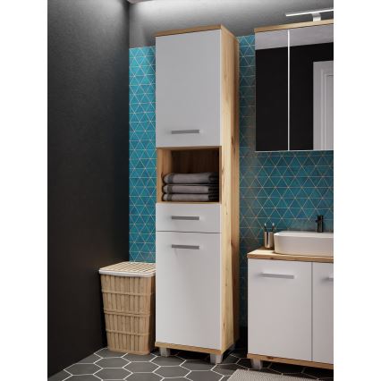 Vannas istabas skapītis VENOM, balts/artisan ozols