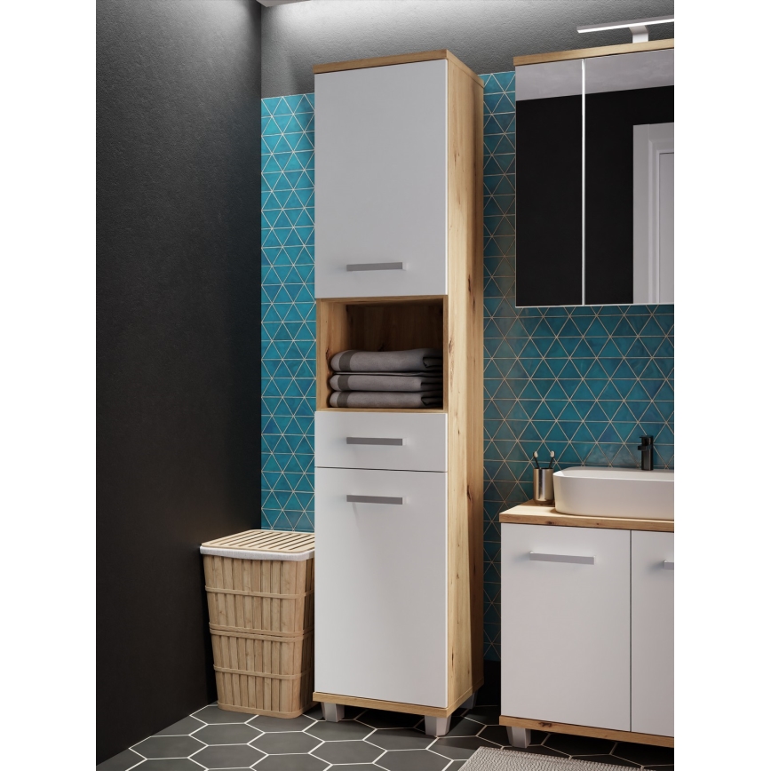 Vannas istabas skapītis VENOM, balts/artisan ozols