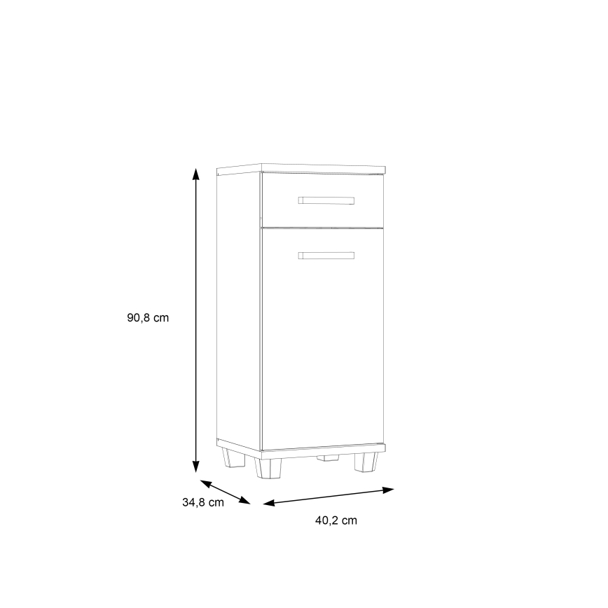 Vannas istabas skapītis VENOM balts/sonoma ozols