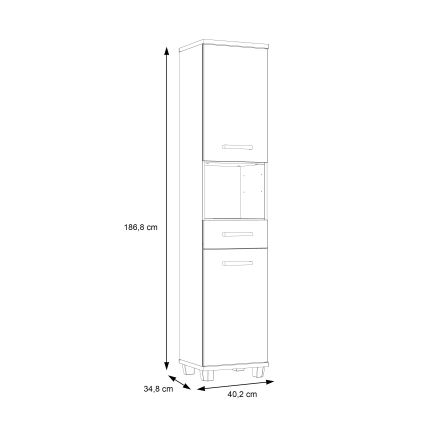Vannas istabas skapītis VENOM balts/sonoma ozols
