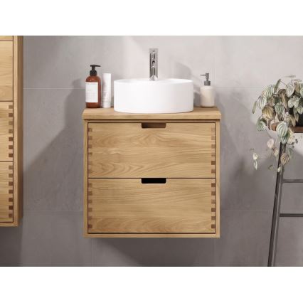 Vannas istabas skapītis zem izlietnes GRIBSKOV 60 cm, bēšs/ozols